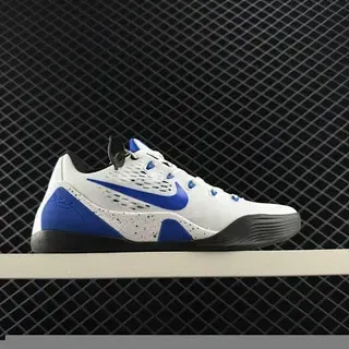 Nike Kobe 9 Low सफेद नीला सिल्हूट इंजीनियर मेश अपर बास्केटबॉल जूते