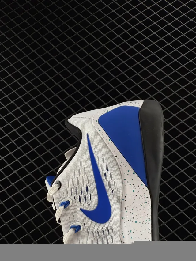 Nike Kobe 9 Low White Blue Silhouette Engineered Mesh Upper Basketball Shoes 3