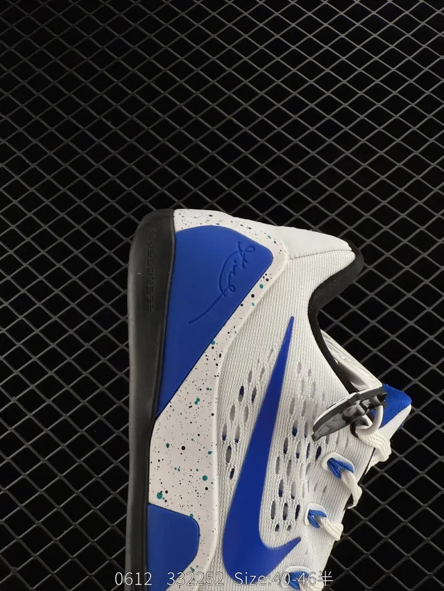 Nike Kobe 9 Low White Blue Silhouette Engineered Mesh Upper Basketball Shoes 4