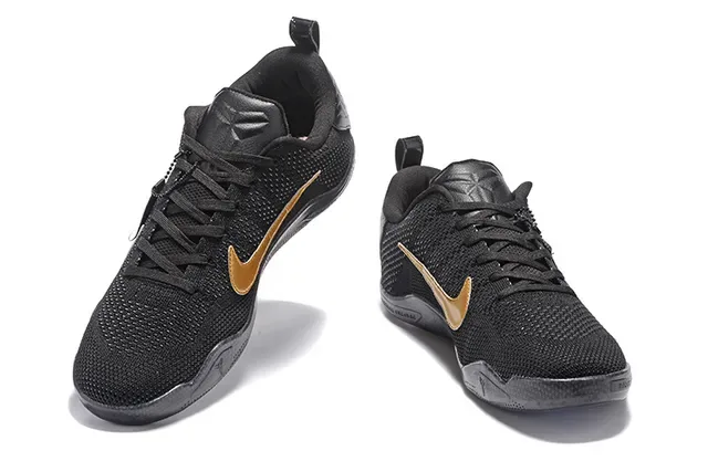 Nike Kobe أسود ذهبي أعلى نسيج Swoosh أكسنت أحذية كرة السلة 3
