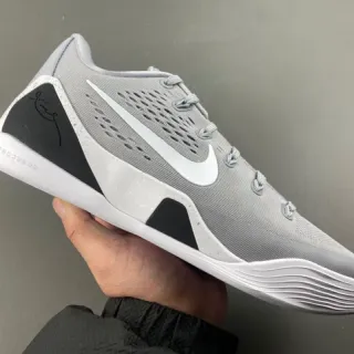 Nike Kobe Gray Black Perforated Engineered Mesh Upper Integrated Lace Loops Basketball Shoes