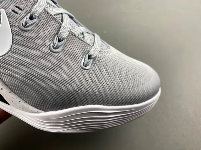 Nike Kobe Gray Black Perforated Engineered Mesh Upper Integrated Lace Loops Basketball Shoes 2
