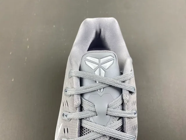 Nike Kobe Gray Black Perforated Engineered Mesh Upper Integrated Lace Loops Basketball Shoes 4