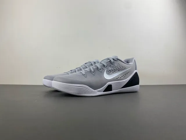 Nike Kobe Gray Black Perforated Engineered Mesh Upper Integrated Lace Loops Basketball Shoes 8