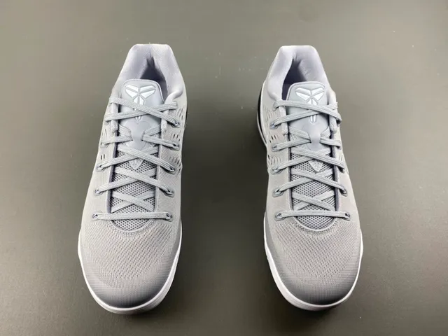 Nike Kobe Gray Black Perforated Engineered Mesh Upper Integrated Lace Loops Basketball Shoes 9