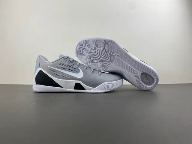 Nike Kobe Gray Black Perforated Engineered Mesh Upper Integrated Lace Loops Basketball Shoes 16