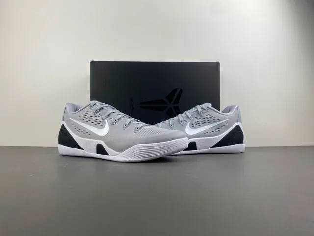 Nike Kobe Gray Black Perforated Engineered Mesh Upper Integrated Lace Loops Basketball Shoes 10