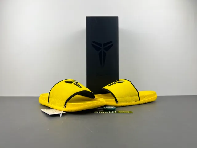 Nike Kobe Slide Yellow Black Strap Slippers 10