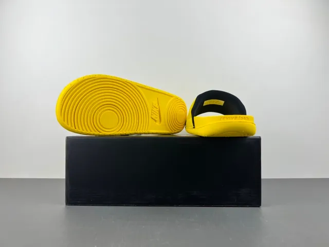 Nike Kobe Slide Yellow Black Strap Slippers 13