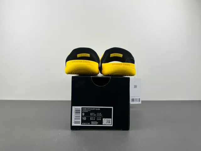Nike Kobe Slide Yellow Black Strap Slippers 14