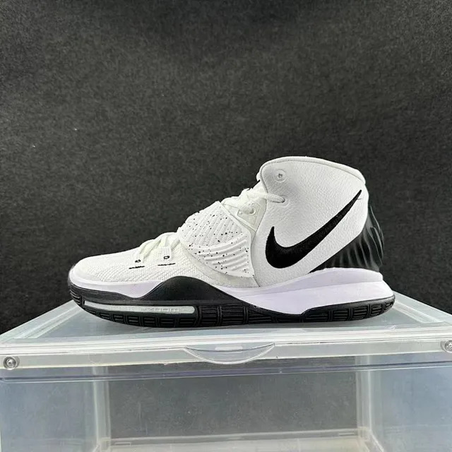 Nike Kyrie blanc noir haut tricot et cuir chaussures de basketball 2