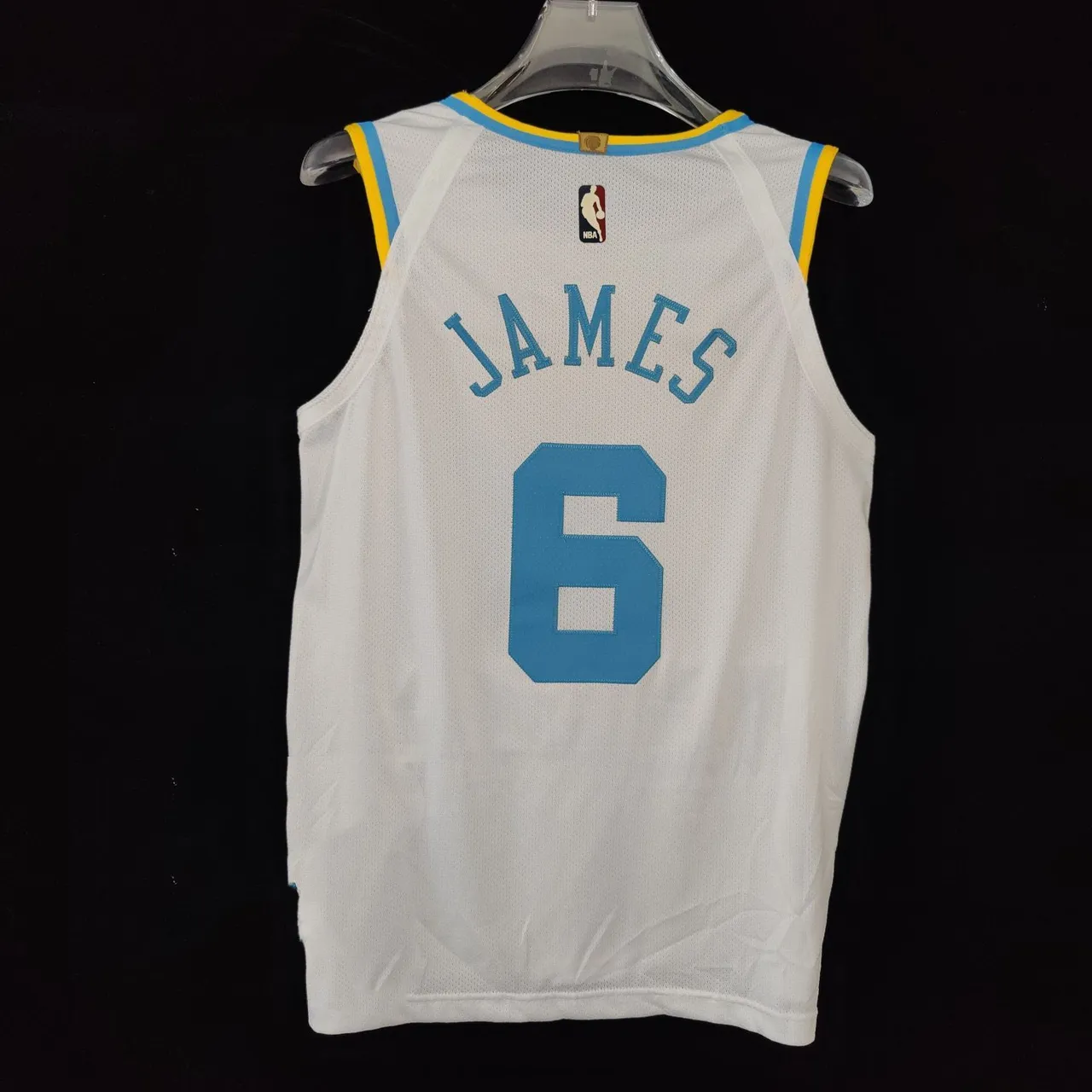 Maillot de basketball Nike Lakers Classique Blanc #6 3
