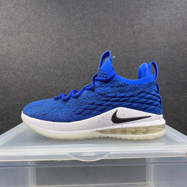 Nike LeBron 15 Blue White Knit Basketball Shoes 2