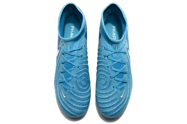 Nike Mercurial Chaussures de football Bleu Blanc Haut-Coupé Collet Ajusté Chaussette Tissu Texturisé Semelle Ferme 2