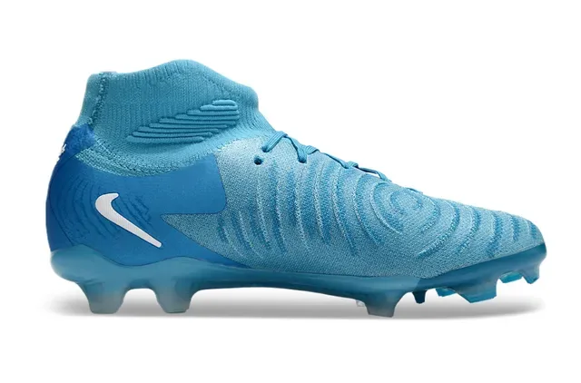 Nike Mercurial Chaussures de football Bleu Blanc Haut-Coupé Collet Ajusté Chaussette Tissu Texturisé Semelle Ferme 7