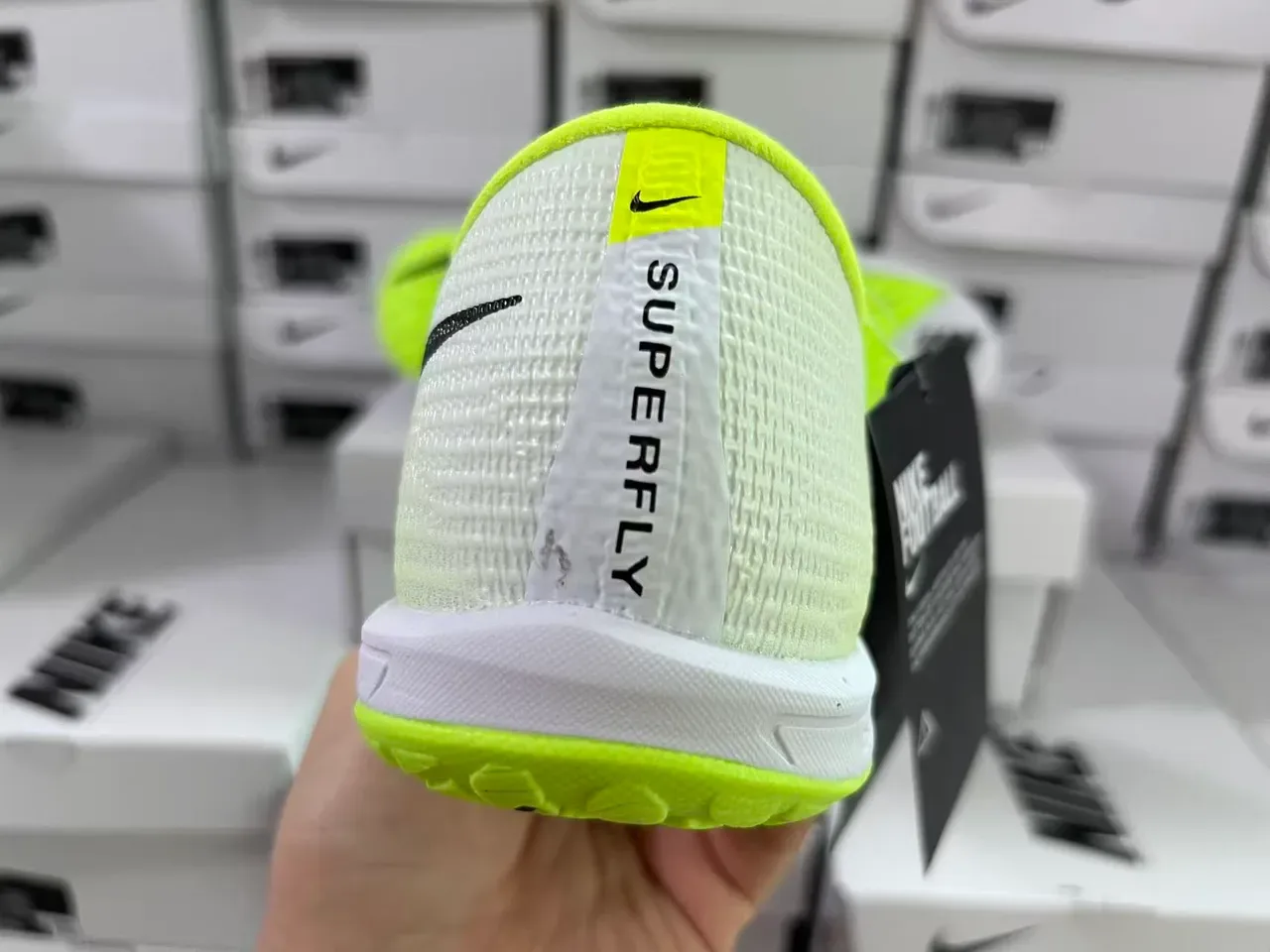 Nike Mercurial Flyweave Ultra Jaune Néon Noir Chaussures de football indoor 3