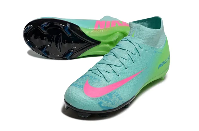 Nike Mercurial Gradient Teal Lime Pink Firm-Ground Soccer Shoes 3