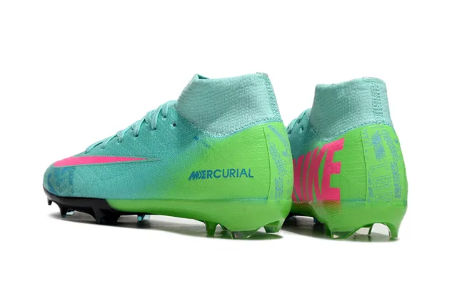Nike Mercurial Gradient Teal Lime Pink Firm-Ground Soccer Shoes 4