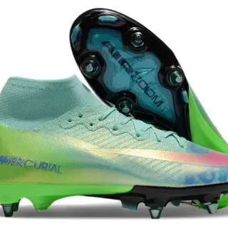 Nike Mercurial كلاتس كرة القدم إيريديسنت أخضر أزرق أرض صلبة أحذية كرة القدم