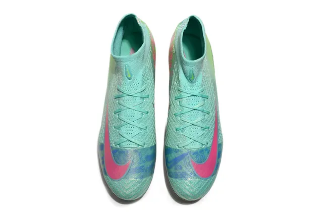 Nike Mercurial Chaussures de Football Iridiscentes Vert Bleu Terrain Ferme Chaussures de Football 2