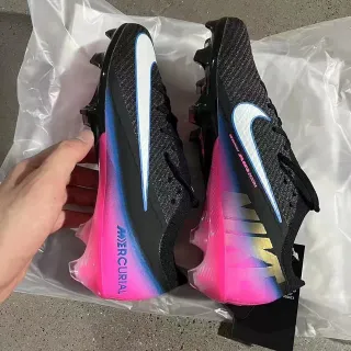 Nike Mercurial Soccer Shoes Black Pink Blue Gradient Firm-Ground Soccer Shoes