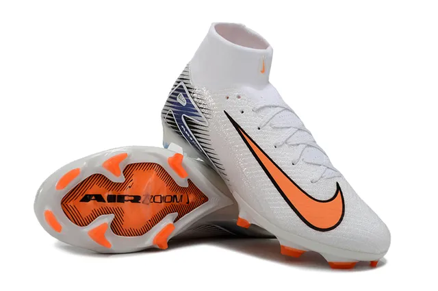 Nike Mercurial Superfly Air Zoom White Orange Firm-Ground Soccer Shoes 4