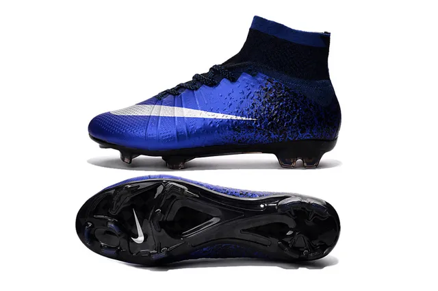 Nike Mercurial Superfly Bleu Noir Tache Chaussures de Football pour Terrain Ferme 2