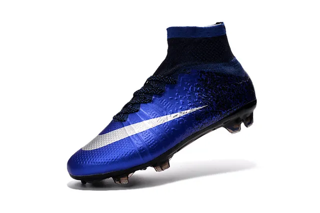 Nike Mercurial Superfly Bleu Noir Tache Chaussures de Football pour Terrain Ferme 4