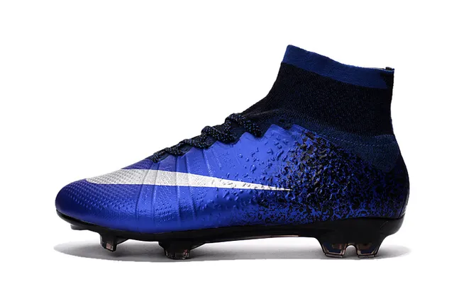Nike Mercurial Superfly Bleu Noir Tache Chaussures de Football pour Terrain Ferme 5