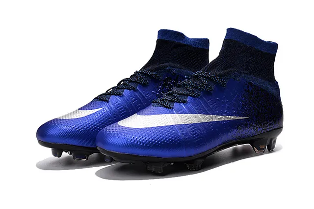 Nike Mercurial Superfly Bleu Noir Tache Chaussures de Football pour Terrain Ferme 6