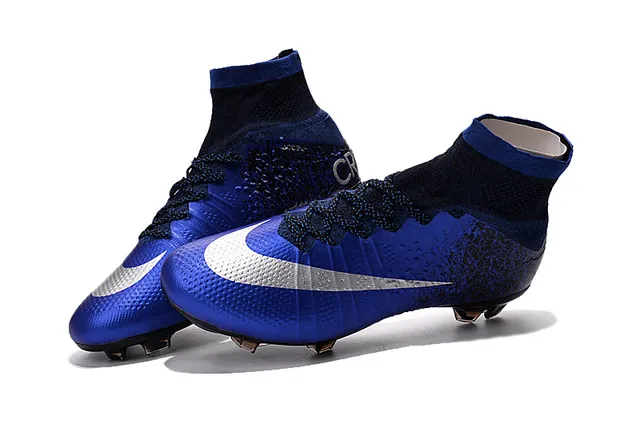 Nike Mercurial Superfly Bleu Noir Tache Chaussures de Football pour Terrain Ferme 7