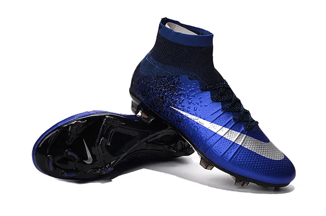 Nike Mercurial Superfly Bleu Noir Tache Chaussures de Football pour Terrain Ferme 9
