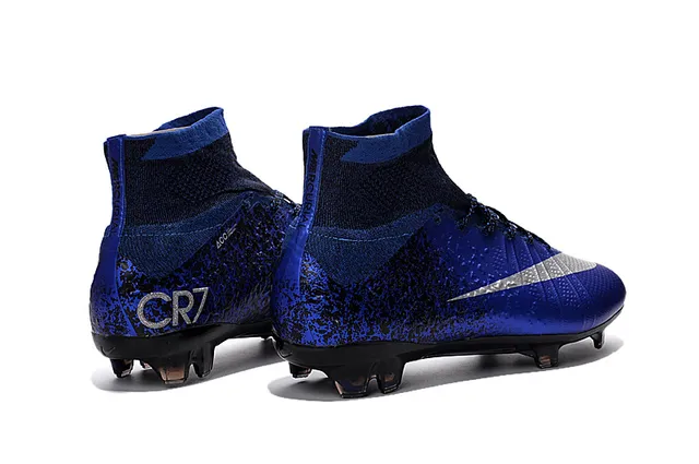 Nike Mercurial Superfly Bleu Noir Tache Chaussures de Football pour Terrain Ferme 10
