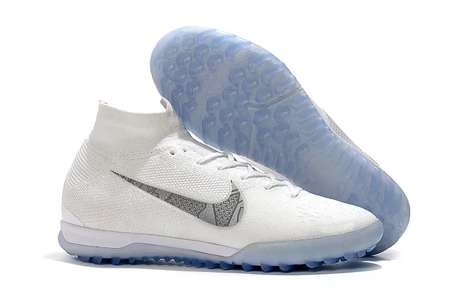 Nike Mercurial Superfly VI Elite TF White/Metallic Cool Grey Sapatos de futebol para gramado artificial 2