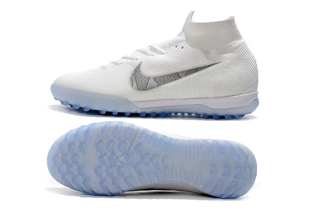 Nike Mercurial Superfly VI Elite TF White/Metallic Cool Grey Sapatos de futebol para gramado artificial 3