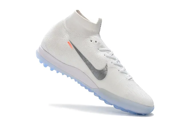 Nike Mercurial Superfly VI Elite TF White/Metallic Cool Grey Sapatos de futebol para gramado artificial 4