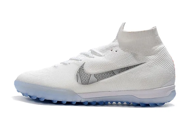 Nike Mercurial Superfly VI Elite TF White/Metallic Cool Grey Sapatos de futebol para gramado artificial 6