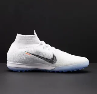Nike Mercurial Superfly VI Elite TF White/Metallic Cool Grey Sapatos de futebol para gramado artificial 12