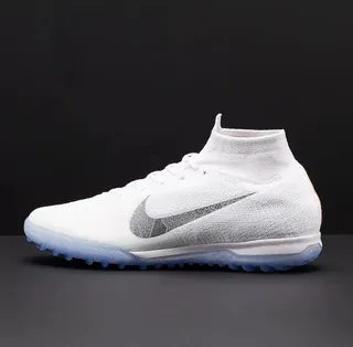 Nike Mercurial Superfly VI Elite TF White/Metallic Cool Grey Sapatos de futebol para gramado artificial 13