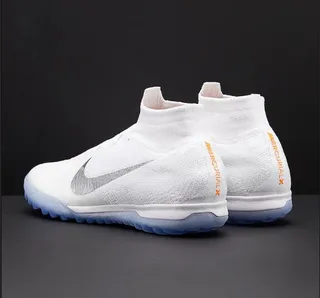Nike Mercurial Superfly VI Elite TF White/Metallic Cool Grey Sapatos de futebol para gramado artificial 14