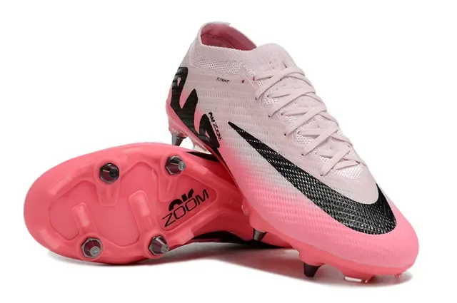 Nike Mercurial Vapor Air Zoom وردي أسود أحذية كرة القدم للأرض الصلبة 4