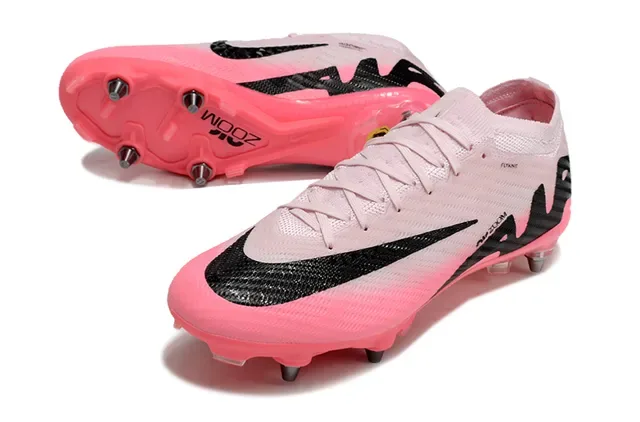 Nike Mercurial Vapor Air Zoom وردي أسود أحذية كرة القدم للأرض الصلبة 5