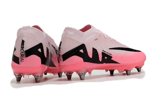 Nike Mercurial Vapor Air Zoom وردي أسود أحذية كرة القدم للأرض الصلبة 6
