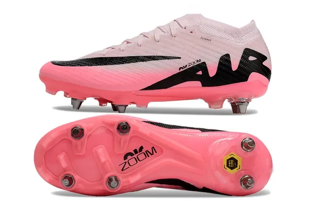 Nike Mercurial Vapor Air Zoom وردي أسود أحذية كرة القدم للأرض الصلبة 7