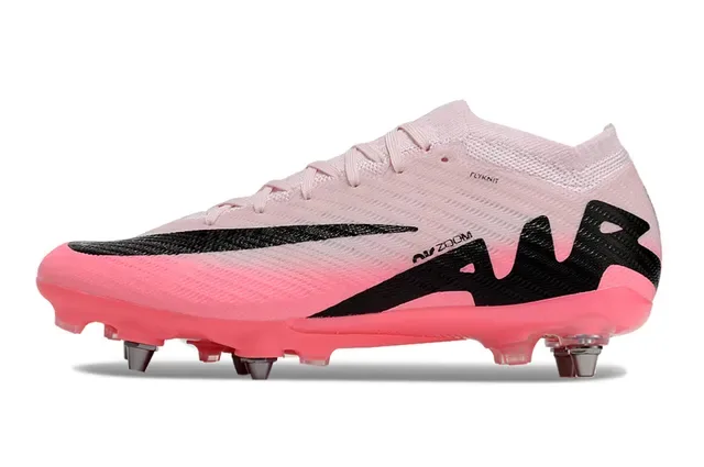 Nike Mercurial Vapor Air Zoom وردي أسود أحذية كرة القدم للأرض الصلبة 8