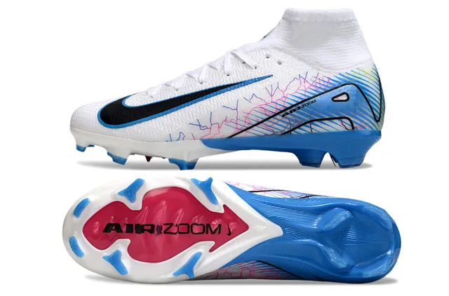 Nike Mercurial Vapor Air Zoom 白、蓝、粉 硬地足球鞋 5