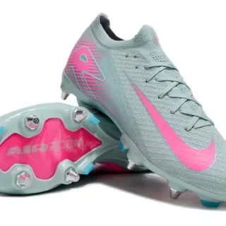 Nike Mercurial Vapor Gray Pink Flyknit Upper Asymmetrical Lacing Firm-Ground Soccer Shoes