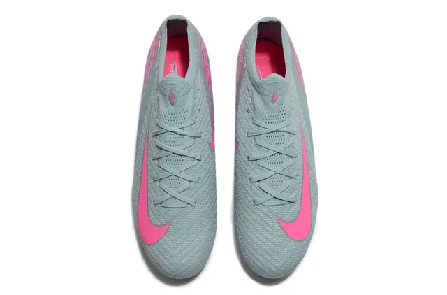 Nike Mercurial Vapor Gray Pink Flyknit Upper Asymmetrical Lacing Firm-Ground Soccer Shoes 2