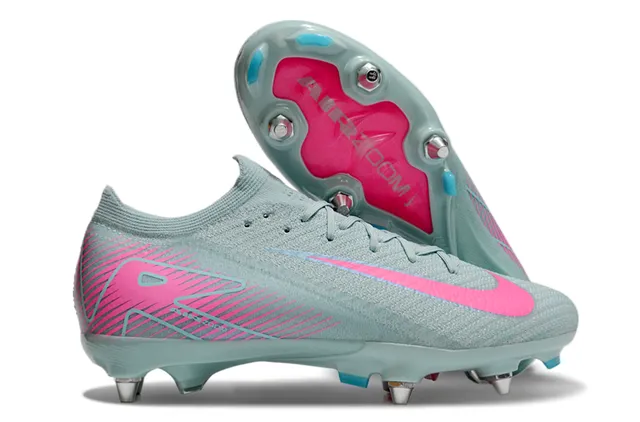Nike Mercurial Vapor Gray Pink Flyknit Upper Asymmetrical Lacing Firm-Ground Soccer Shoes 4