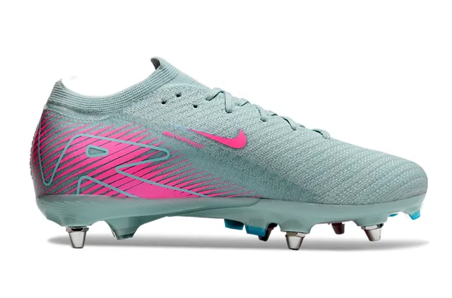 Nike Mercurial Vapor Gray Pink Flyknit Upper Asymmetrical Lacing Firm-Ground Soccer Shoes 7